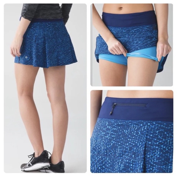 lululemon athletica Dresses & Skirts - Lululemon Run Pace Rival Skirt Samba Snake Sz.4 or 6 Reg